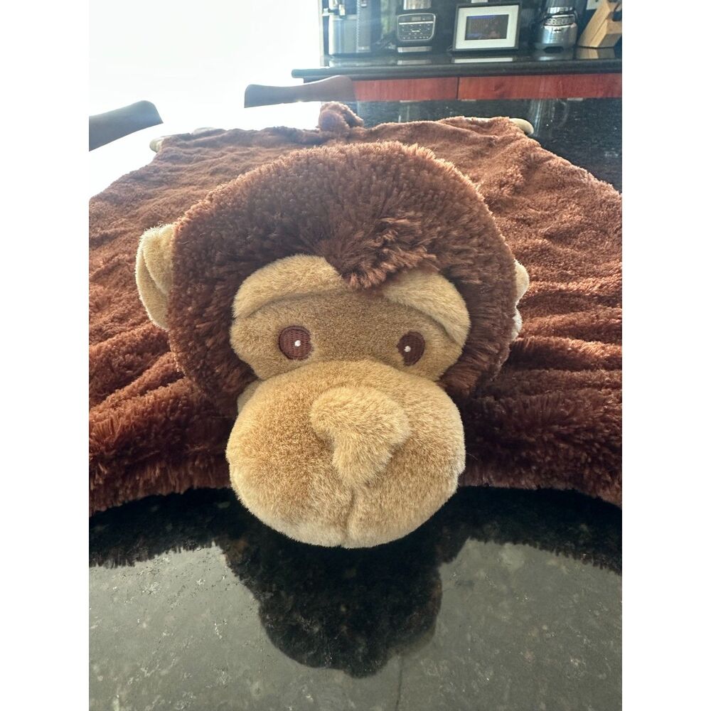Cute Monkey Baby Blanket Plush Lovey- Stuffed Animal Security Blanket